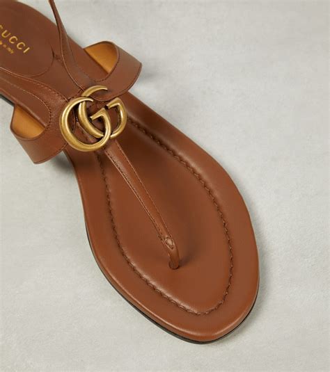 gucci double g leather sandals|Gucci clear jelly sandals.